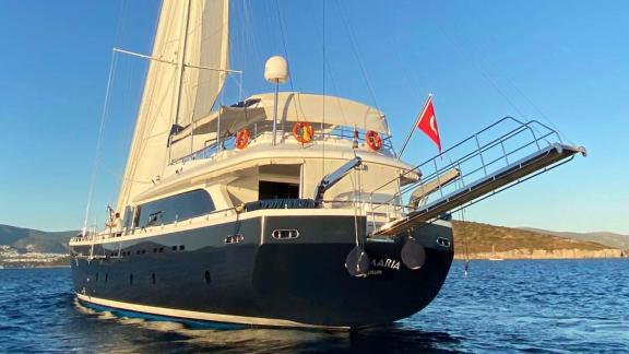 Elegant sailing yacht Gül Maria in calm waters